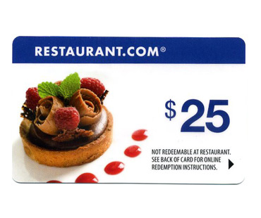 $25 Restaurant.com Gift Certificate Fundraising Widget
