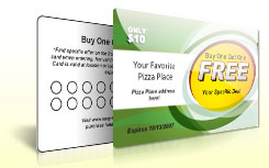 Custom Pizza Cards - Front and Back View